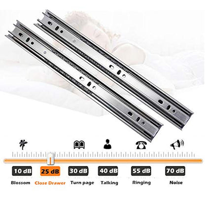 22-Inch Heavy Duty Full Extension Drawer Slides, Ball Bearing Soft Closing Drawer Rails Runners 6Pair (12 Pieces)