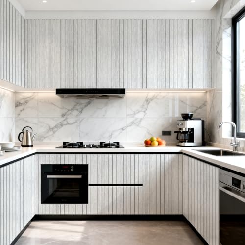3D Wall Panel Peel and Stick, 15.7 x 118 in, Bright Gray - color: Bright Gray