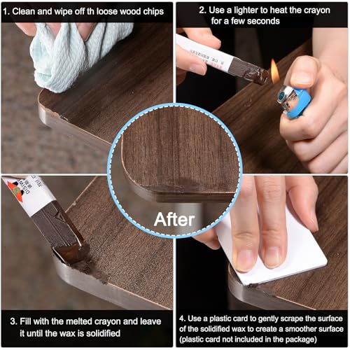 uxcell 3Pcs Furniture Repair Crayons Wood Wax Filler Stick, Titanium Gray - color: Titanium Gray