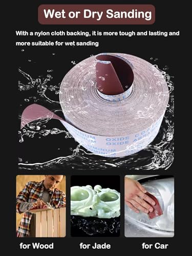 Emery Cloth Roll, 5 Grits 1'' x 26' Sand Paper Roll with Dispenser, 150 240 320 400 600 Grit Sandpaper Assortment, Wet Sanding Paper for Metal Automotive Furniture Wood - style: 5rolls 8m