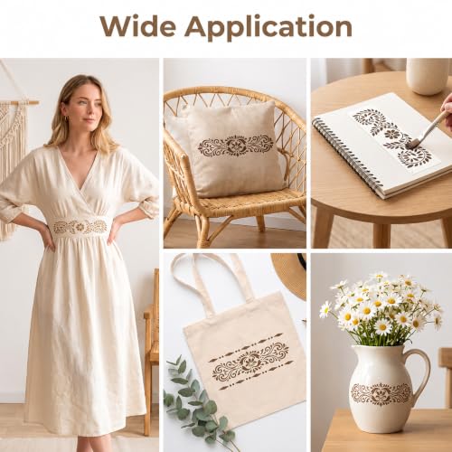 8pcs Borders Stencils for Painting,Floor Border Stencils for Canvas