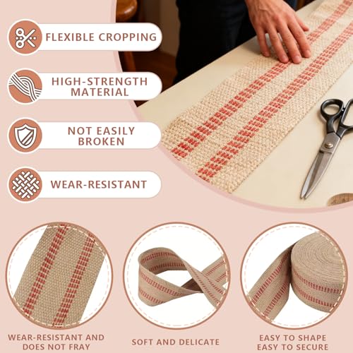 Chair Webbing, Jute Tape Stitching for Furniture Repair (3.5"x10 Yd)