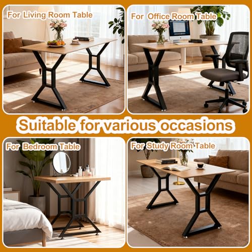 Yahpetes Table Legs 2Pcs Heavy Duty Desk Legs 30" X 20" Furniture Legs Black DIY Industrial Bench Legs Coffee Table Legs for Living Room and Kitchen (H30 X W20) - size: H30" X W20"
