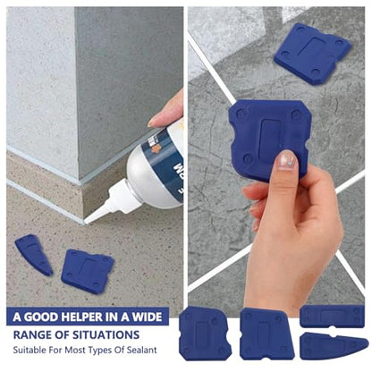 4Pcs Caulking Tools Kit, Silicone Joint Finishing Tools for Bathroom and Kitchen, Blue