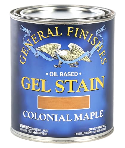 General Finishes Oil Base Gel Stain, 1 Quart, Colonial Maple - color: Colonial Maple, size: 1 Quart
