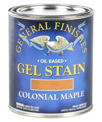 General Finishes Oil Base Gel Stain, 1 Quart, Colonial Maple - color: Colonial Maple, size: 1 Quart