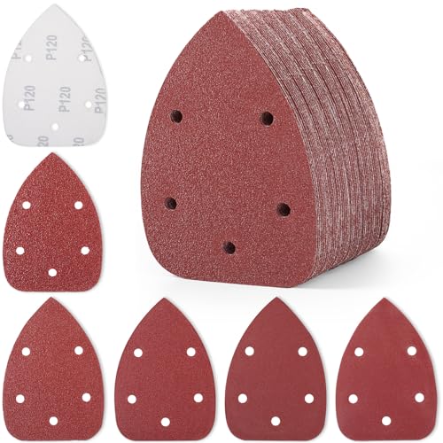 50 PCS 5 Holes Hook and Loop Mouse Sander Sandpaper Detail Sander Sanding Disc Mouse Sanding Pads Assorted 40/80/120/180/240 Grits Mouse Sander Pads - style: 5 hole 50PCS 10 each of (40/80/120/180/240) Grit