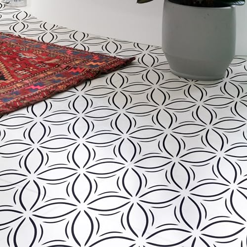 2 Pcs 12" x 12" Tile Stencil Painting Stencil for Walls and Floors - Reusable - Stencils for Painting - Stencil for Home Decor (Leaf Lattice) - style: Leaf Lattice