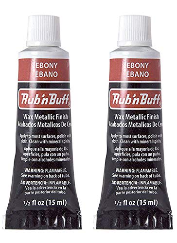 F|S FRAMER SUPPLY Amaco Rub 'n Buff Wax Metallic Finish - 2 Ebony 15ml Tubes - Versatile Gilding Wax for Finishing Furniture Antiquing and Restoration - Rub and Buff Colors Set of Two