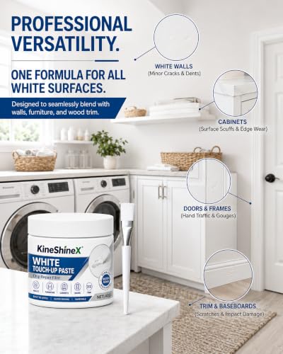 White Furniture Touch-Up Paste,White Paint for Furniture and Floor,40g