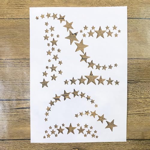 TIAMECH A4 Reusable Wavy Star Stencil for Painting - style: Stars Wavy