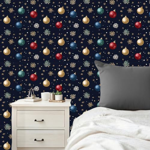 Wall Decal 78.7 x 15.7 in Christmas Ornament Peel and Stick - color: colorful0896