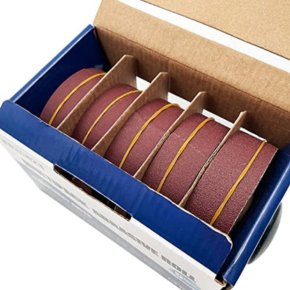 Assorted Sandpaper Rolls Emery Cloth Roll 5 Grits Abrasive Sandpaper Rolls Assorted Sand Paper with Dispenser for Woodworking Automotive Metal Polishing, 150 240 320 400 600 - size: 5roll-8m