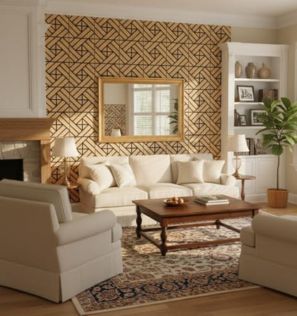 WoveN SounD Acoustic Wall Panels, Natural Oak, 16 Pack, 12x12 in - color: Grid Weave, Natural Oak, 16 Pack