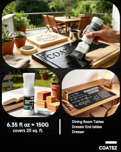 Chalkboard Paint Matte Black with Built-in Brush, 6.35 Fl Oz