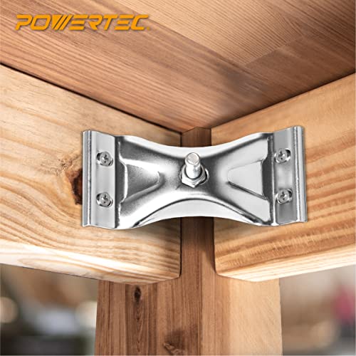 POWERTEC Kerf Mount Corner Bracket 4PK w/Mounting Hardware, Corner Braces for Coffee Table/Desk Legs/Dining Table/Bench Legs (71427) - size: 2" x 4-1/2", style: Kerf Corner Brackets Combo, 4PK