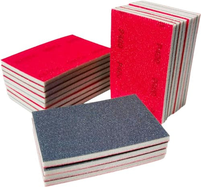 20 PCS 3 x 4 Inch 400 Grit Sanding Sponge, Hook-and-Loop Backing Sander Sponges Pads, Soft Foam Hand Sander Block Wet Dry Sandpaper for Model Drywall Metal Wood Furniture Polishing - style: 400 Grit