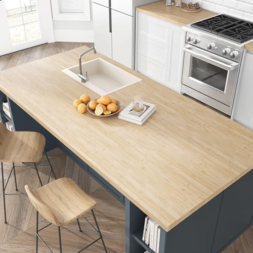 VEELIKE Bamboo Wood Contact Paper Peel and Stick Wood Wallpaper 24''x118'' - color: Light Brown, size: 24" x 118"