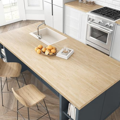 VEELIKE Bamboo Wood Contact Paper Peel and Stick Wood Wallpaper 24''x118'' - color: Light Brown, size: 24" x 118"