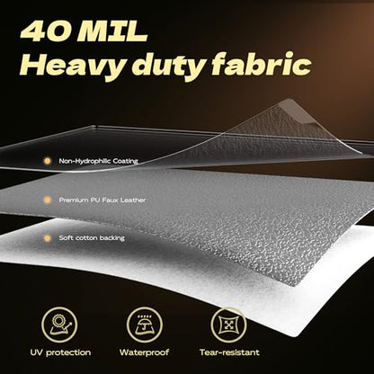 Marine Vinyl Fabric Faux Leather Upholstery, 1mm Thick, Waterproof & UV Resistant, Cotton Backing, Boat, Automotive, Crafting & Outdoor Pleather – 12" x 54" (1 FT), Grey - color: Grey, size: 1FT(12"x 54")-Rolled
