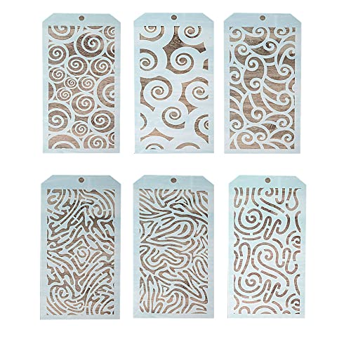 DIY Decorative Stencil Template for Scrapbooking Painting on Wall Furniture Crafts,Set of 6 (Seamless Wave) - color: Seamless Wave