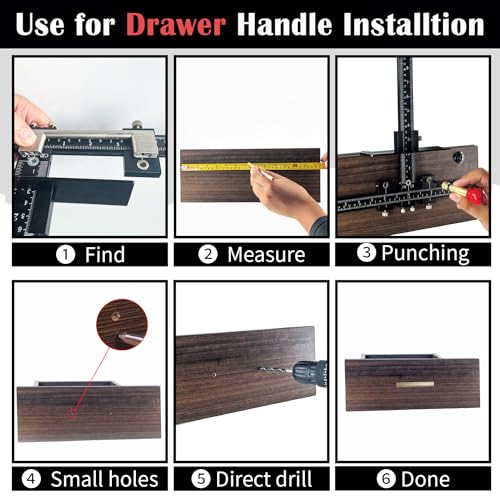 King&Charles Aluminum AlloyCabinet Hardware Jig,Auto Center Punch+Drill Bit - style: MAX-Aluminum