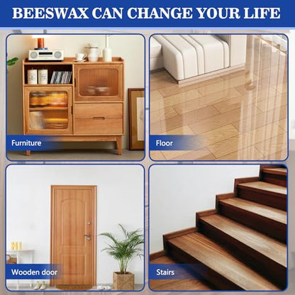 2PCS Multipurpose Beeswax Furniture Polish and Cleaner, Beeswax Gleam, Furniture Wax, All-Natural Wood Conditioner, Restorer and Protector for Tables, Cabinets, Cutting Boards Waterproof