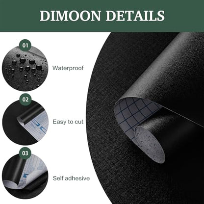 Dimoon 17.7''x78.7'' Peel and Stick Wallpaper Black Contact Paper for New Environmentally Friendly Materials Thickening Upgrade Embossed Renter Friendly Wall Paper Modern Vinyl Wrap Countertop Bedroom - color: Black, size: 17.7" x 78.7"