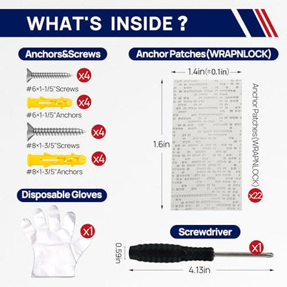 WRAPNLOCK Drywall Anchor Repair Kit - Fast Loose Anchor Fix
