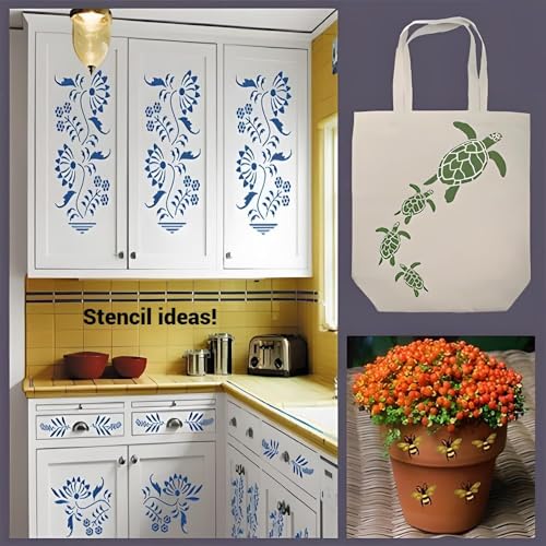 Diamond Leaf Border Stencil - 15" x 1.5" DIY Art & Craft Reusable Sturdy Flexible Painting Template 10 mil Plastic Mylar Wall Floor Tile Craft Stencils - The Artful Stencil