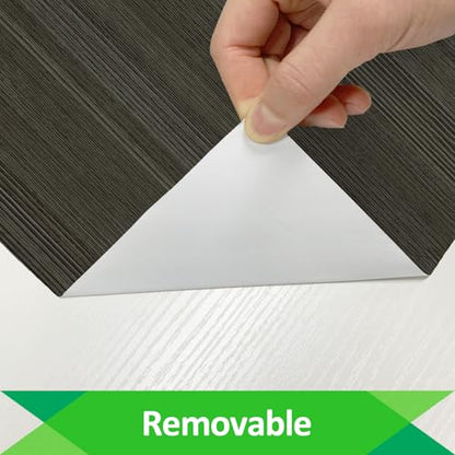 Black/Grey Wood Grain Contact Paper Counter Top Peel and Stick Waterproof - color: Black, size: 15.7" x 118"