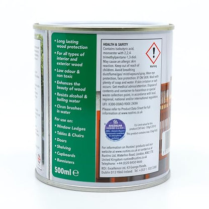 Rustins Quick Drying Polyurethane Varnish Matt Clear 500ml - color: Clear, size: 500 ml
