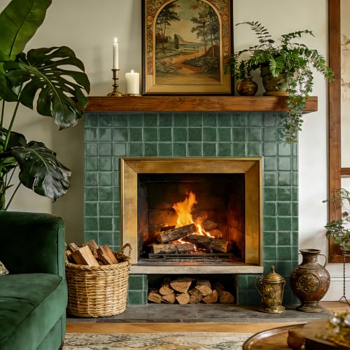 20pcs Peel and Stick Backsplash Wall Tiles,Retro Green 6"x6" - color: Retro Green