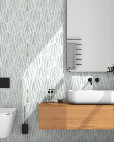 OSECAGE Modern Peel and Stick Wallpaper Boho Contact Paper 17.3''×197'' - color: Green, size: 17.3" x 197"