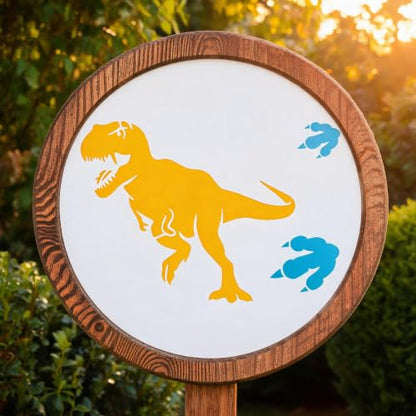 TIAMECH A4 Reusable T-Rex Dinosaur Footprint Stencil for Painting - color: T-Rex Dinosaur Footprint