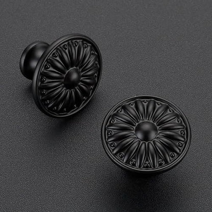 JOY DECOR Matte Black Cabinet Knobs Rosette Drawer Knobs 1-1/4 Inch 10 Pack - color: Matte Black