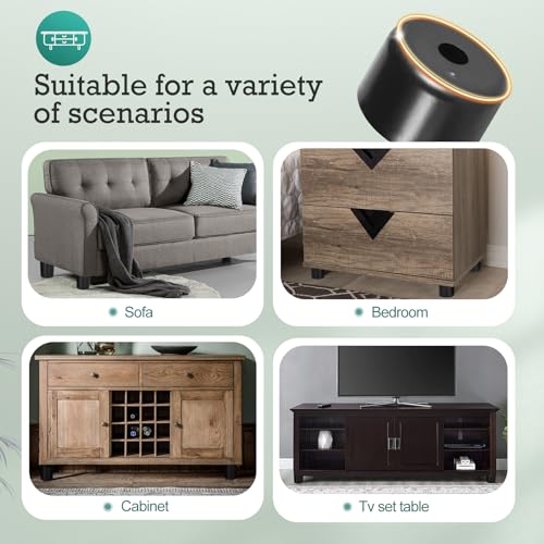 Plastic Couch Legs 1 inch, Screw-In Round Furniture Legs - Black, 4pcs - size: 1 Inch