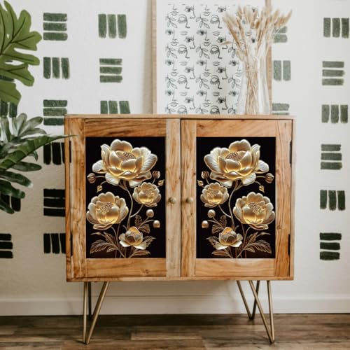 Peacoblue 3D Art Flowers Rub On Transfers for Furniture Craft 6"x12" - style: 3D Art Flowers