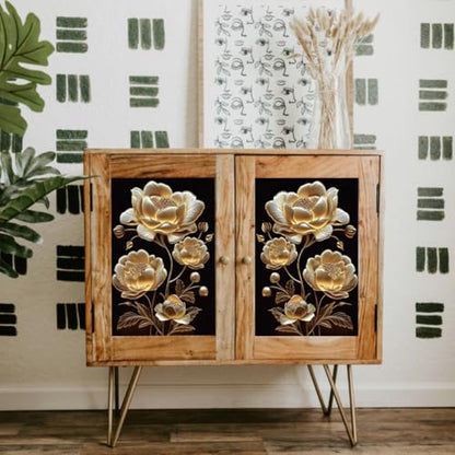Peacoblue 3D Art Flowers Rub On Transfers for Furniture Craft 6"x12" - style: 3D Art Flowers