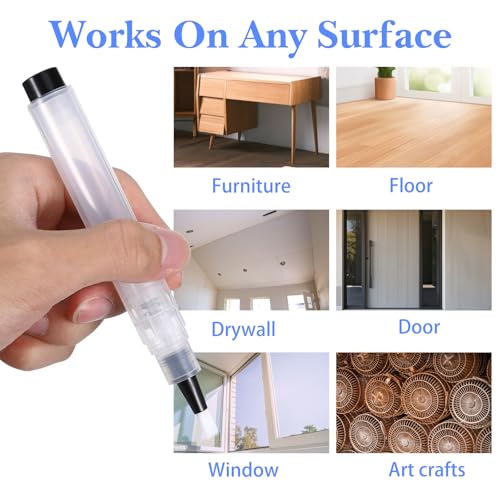 10 Pcs Refillable Paint Touch Up Pen Set Empty Refillable Paint Brush Reusable Wall Touchup Pen Multi-Surface Repair Tool Brushes for Home Furniture Wood Cabinets Windows DIY Crafts Projects Supplies