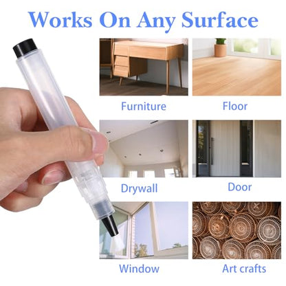10 Pcs Refillable Paint Touch Up Pen Set Empty Refillable Paint Brush Reusable Wall Touchup Pen Multi-Surface Repair Tool Brushes for Home Furniture Wood Cabinets Windows DIY Crafts Projects Supplies