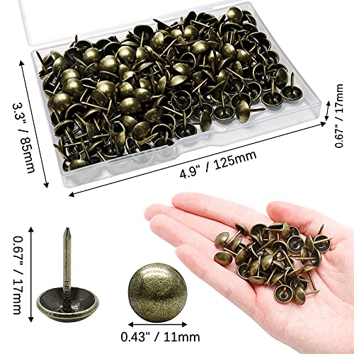 Metal Thumb Tacks, Bronze, 7/16 Inch, 200 Pcs - color: Bronze