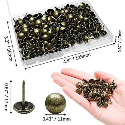 Metal Thumb Tacks, Bronze, 7/16 Inch, 200 Pcs - color: Bronze