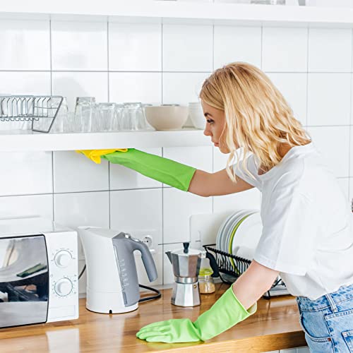 Latex Free Nitrile Cleaning Gloves, Medium, 3 Pairs - color: Green+orange+red, size: Medium