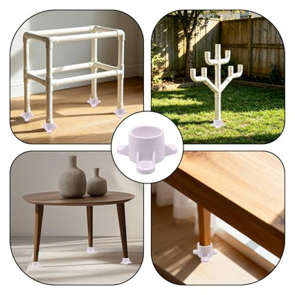 1 Inch PVC Flange PVC Table Leg Cap, 4 Pack Furniture Grade Rod Holder with Mounting Screws, Pipe Flange Fittings for DIY Making Storage Shelves, Support Feet - size: 1 Inch