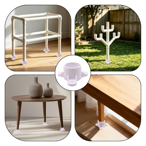 3/4 Inch PVC Flange PVC Table Leg Cap, 4 Pack Furniture Grade Rod Holder with Mounting Screws, Pipe Flange Fittings for DIY Making Storage Shelves, Support Feet - size: 3/4 Inch