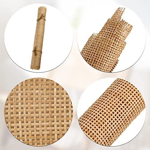 Cane Rattan Webbing Roll, 3.28ft x 15.7inch Woven Open Rattan Mesh Natural Rattan Webbing for Caning Projects Square Hollow Wide Rattan for DIY Crafts Cabinet Chair Furniture - size: 3.28ft x 13.8inch