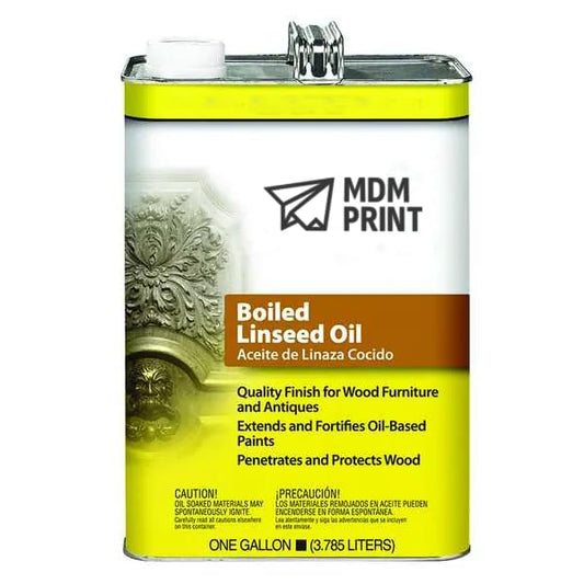 MDMprint Boiled Linseed Oil, 1 gal., Solvent, Mfr: 872G1S-A, Amber