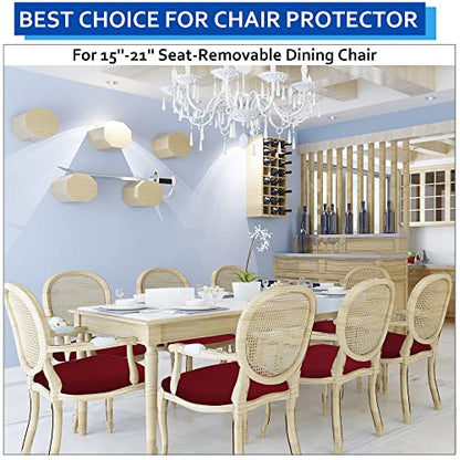 BUYUE Dining Room Chair Seat Covers Set of 4, TPU not Mixed, Friendly Jacquard Fabric Stretch Washable Slipcover for Kitchen Seat Cushions, Burgundy-4PCS - color: Burgundy, size: 4pcs