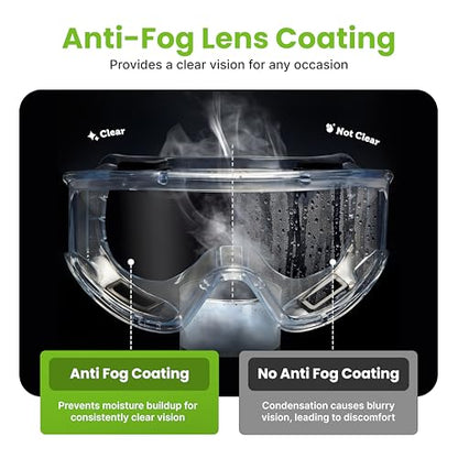 AirGearPro Vision-1000 Anti-Fog Safety Goggles, ANSI Z87.1 Anti-Scratch